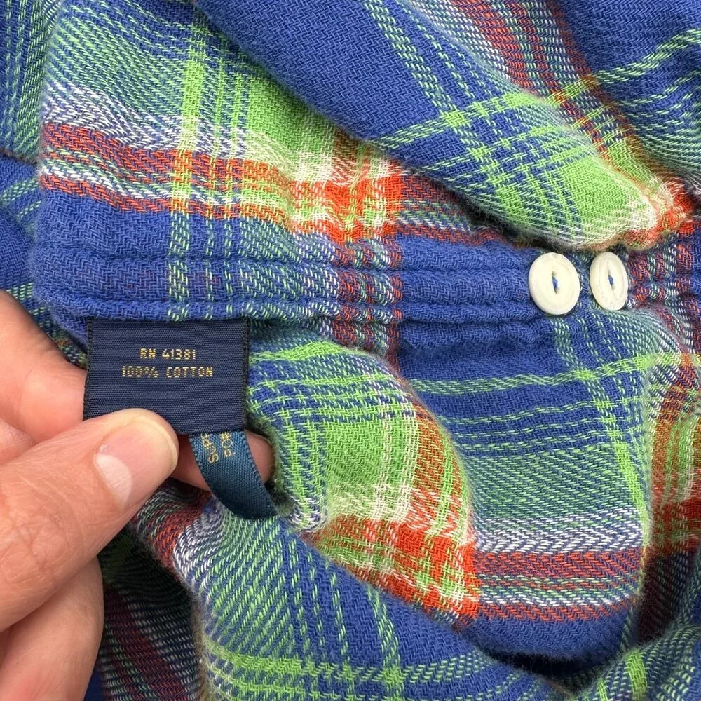 Polo Ralph Lauren XS Plaid Flannel Shirt Womens Relaxed Fit Cotton Fall Wardrobe - Picture 5 of 11